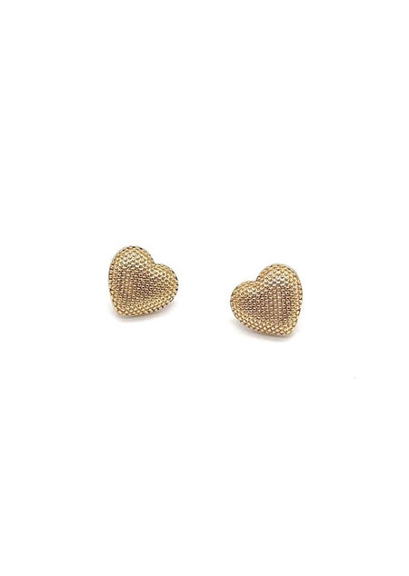 Gold Dotted Heart Studs