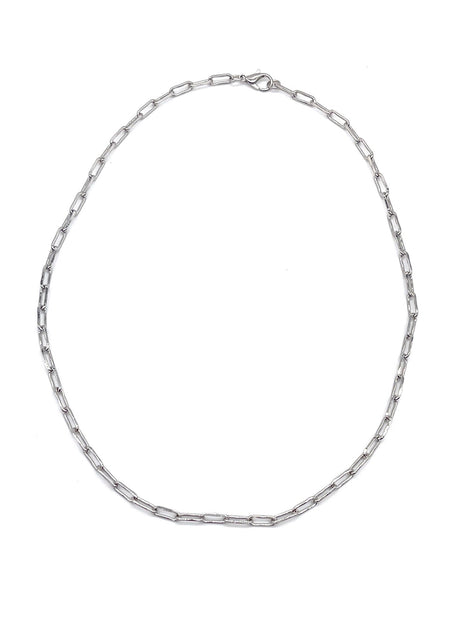 Paperclip Silver Chain Necklace