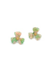 Green and Pink Flower Studs