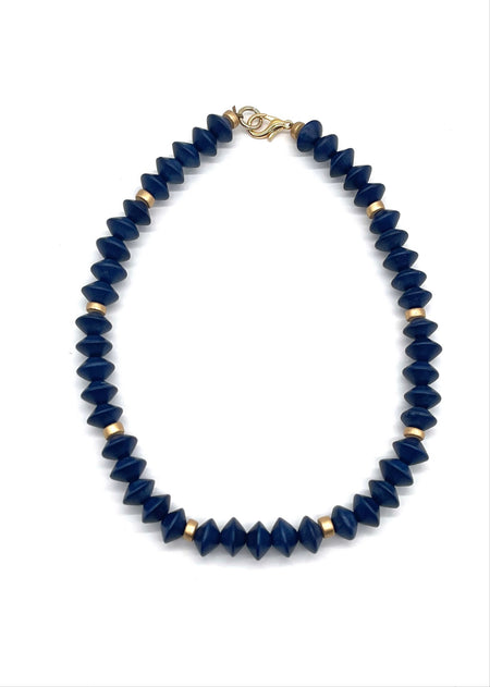 Cobalt Blue and Gold Candy Collar