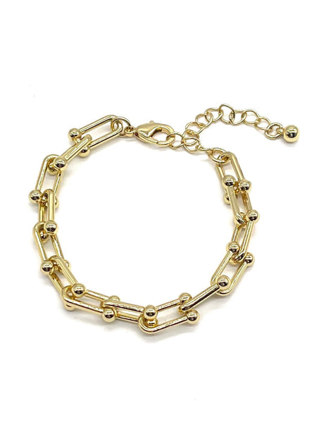 Gold Horseshoe Link Bracelet