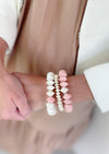 Evelyn's White and Pink Bracelet