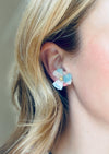 Blue and Pink Flower Studs