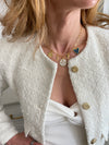 Multi-charm White Medallion Necklace