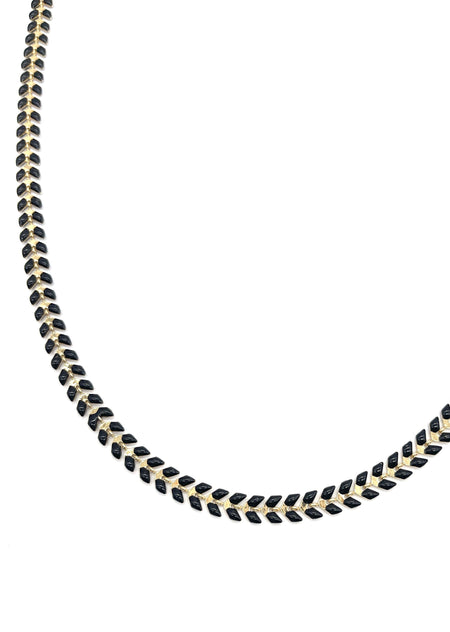 Black Chevron Chain Necklace