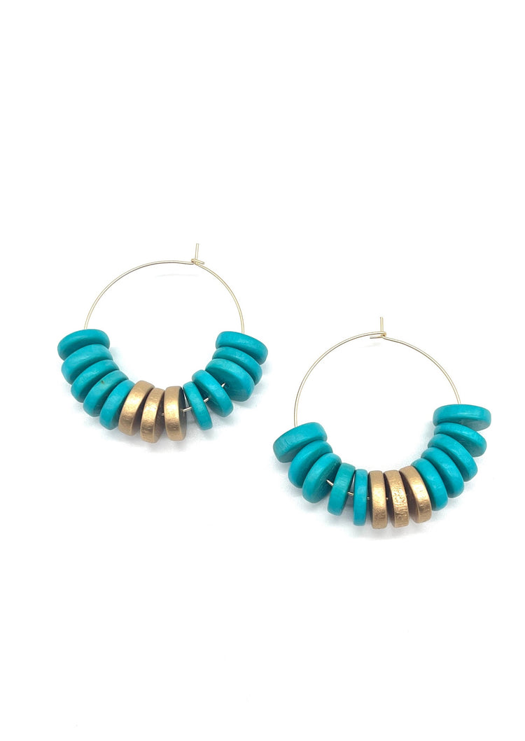 Turquoise Bongo Hoops