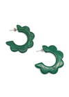 Emerald Green Wavy Hoops