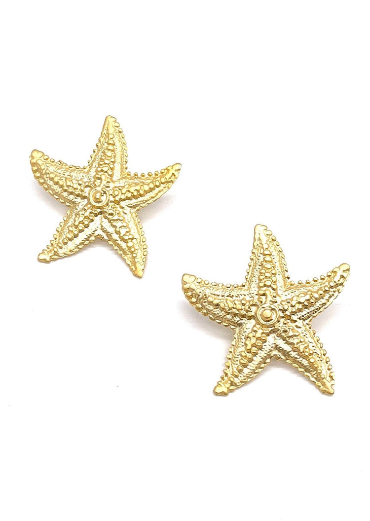 Gold Starfish Studs