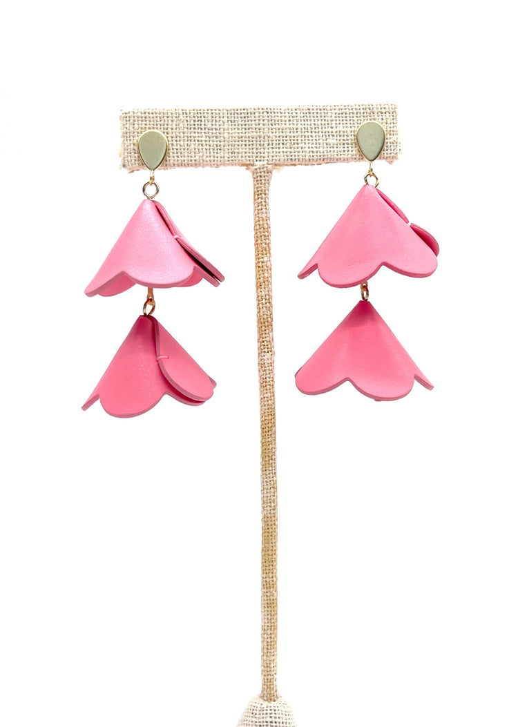 Pink Double Cap Dangles