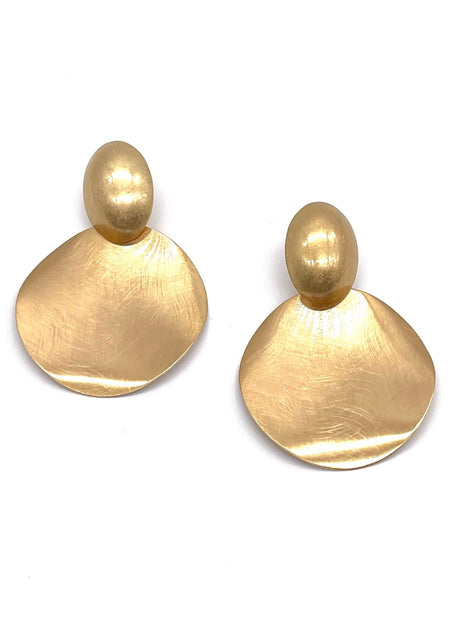 Gold Wavy Circle Dangles