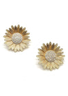 Gold Pavé Flower Studs