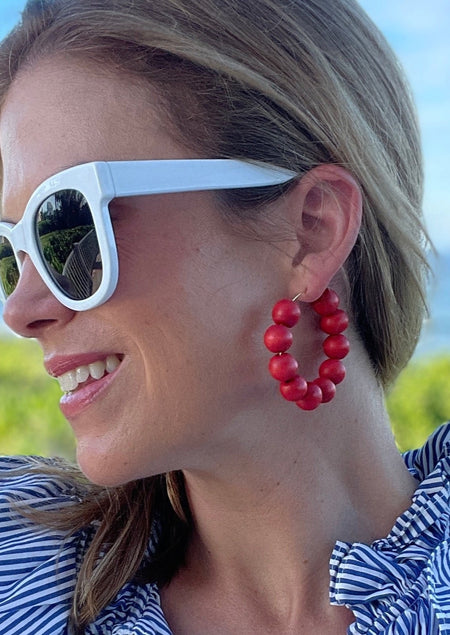 Coral Red Hoops