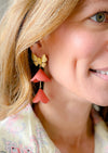 Pink Double Cap Dangles