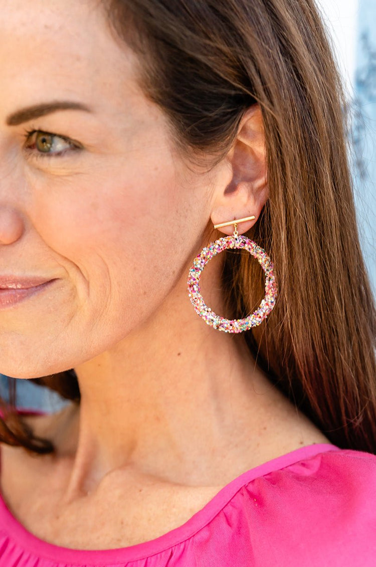 Rainbow Sparkle Hoops